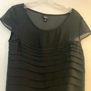 Black Sheer Mossimo Shirt with Cap Sleeves (Small)